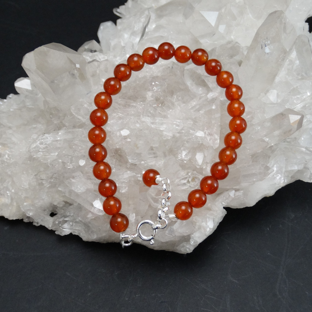 Pulsera de ágata cornalina y plata de 1ª ley Pulsera de ágata cornalina y plata de 1ª ley