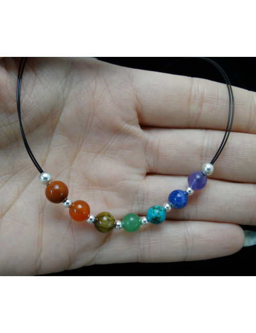 Collar 7 Chakras y Plata El Taller de los Minerales