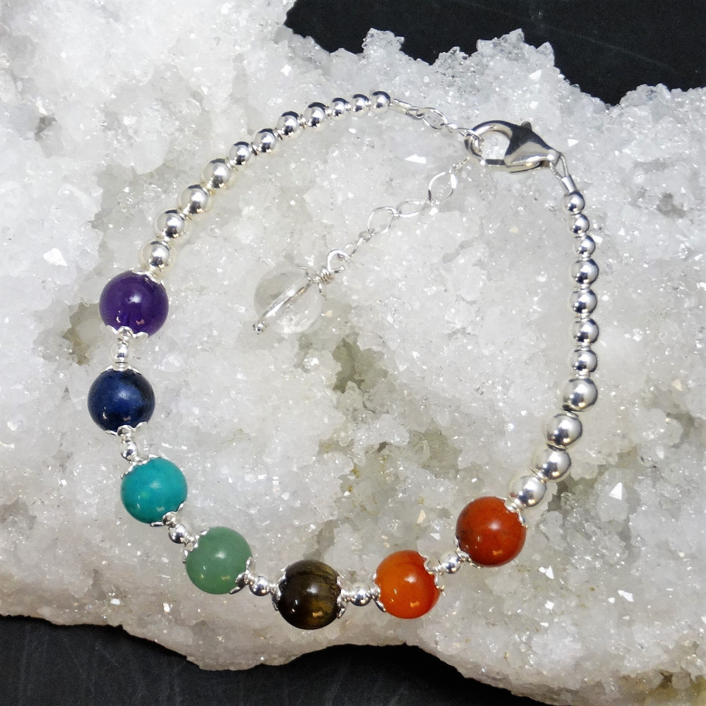 Pulsera de los 7 Chakras y plata de 1ª ley