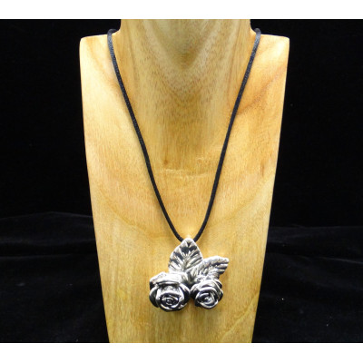 Colgante rosa plata 925 mm