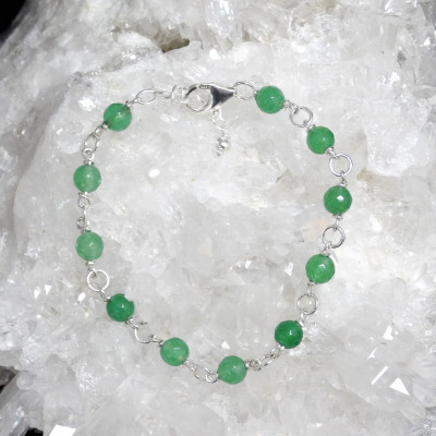 Pulsera de Cuarzo Verde y plata de 1ª ley