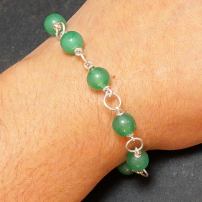 Pulsera de Cuarzo Verde y plata de 1ª ley