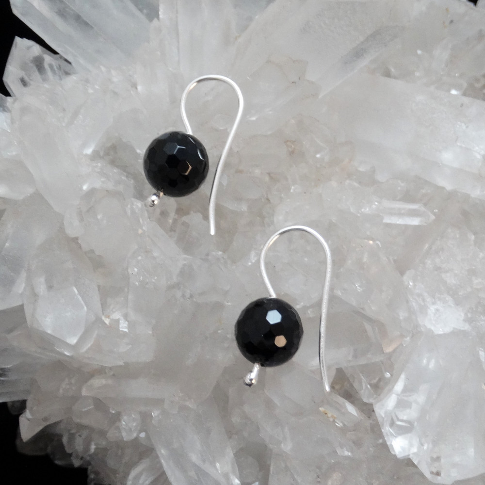 Pendientes de Onix y plata de 1ª ley