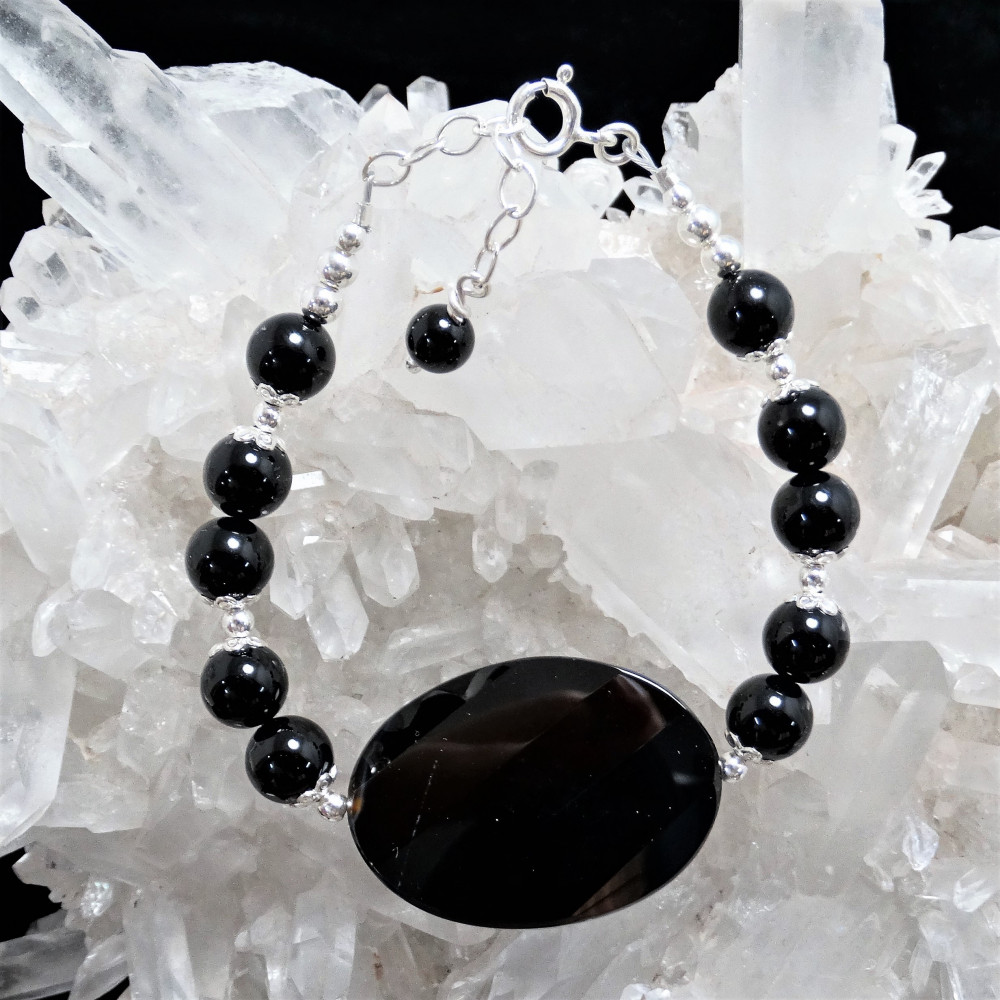 Pulsera Ónix y plata de 1ª ley Pulsera Ónix y plata de 1ª ley