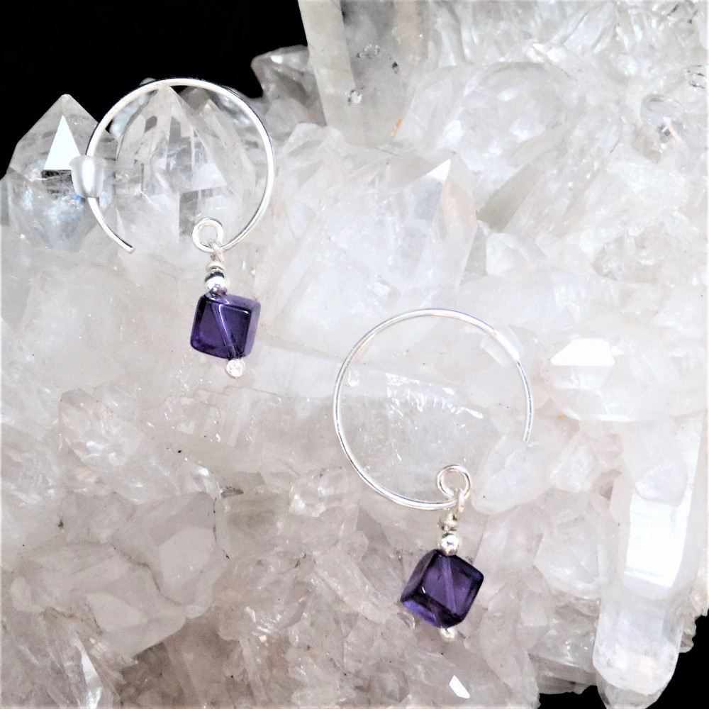 Pendientes de Amatista y plata de 1ª ley Pendientes de Amatista y plata de 1ª ley