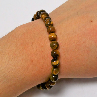 Conjunto ojo de tigre y plata 925 mm