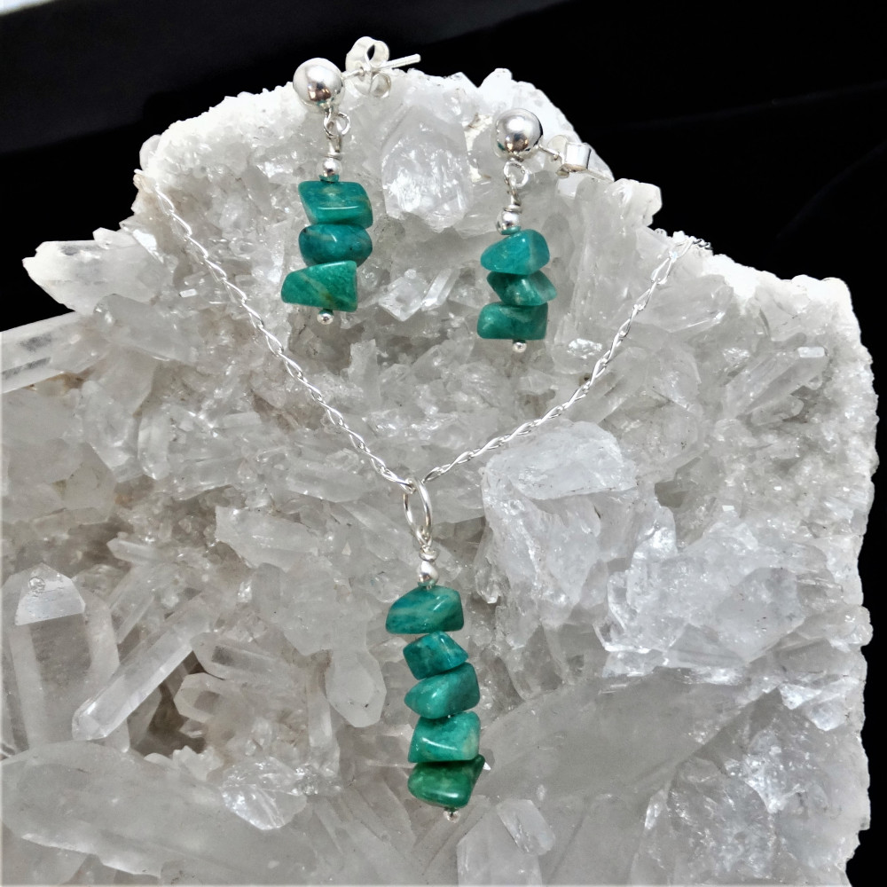 Conjunto de Amazonita y plata 1ª ley
