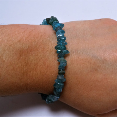 Pulsera de Apatito Azul y plata de 1ª ley