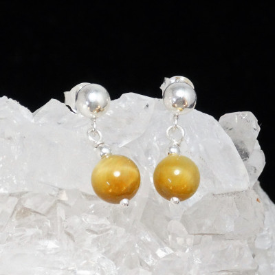 Pendientes de Ojo de Gato y plata de 1ª ley