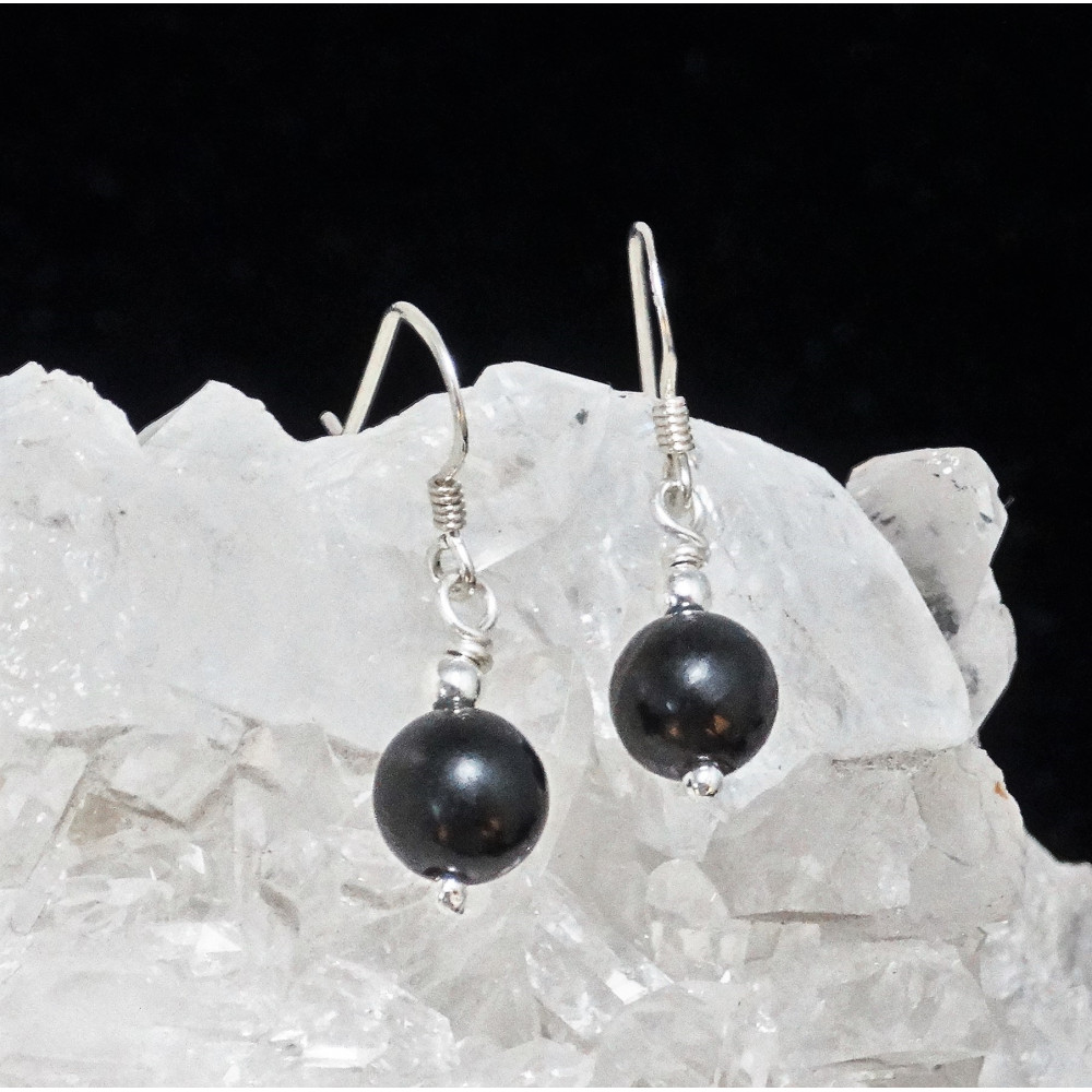Pendientes de azabache y plata de 1ª ley Pendientes de azabache y plata de 1ª ley
