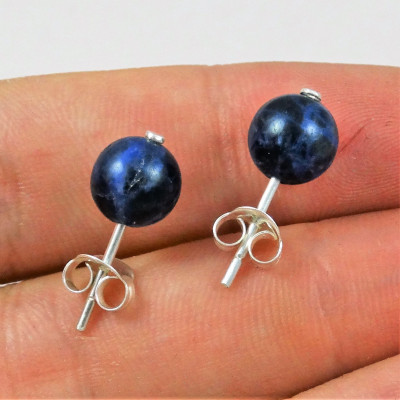 Pendientes sodalita y plata 925 mm