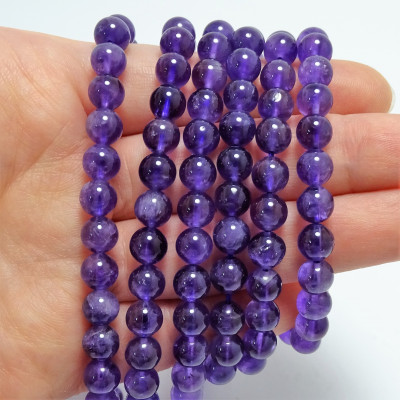 Hilo de Amatista bola de 8 mm. lisa