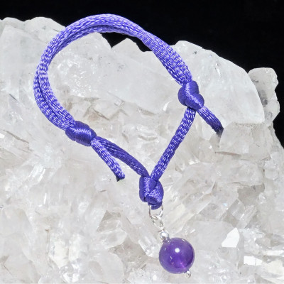 Pulsera niña amatista y plata de 1ª ley