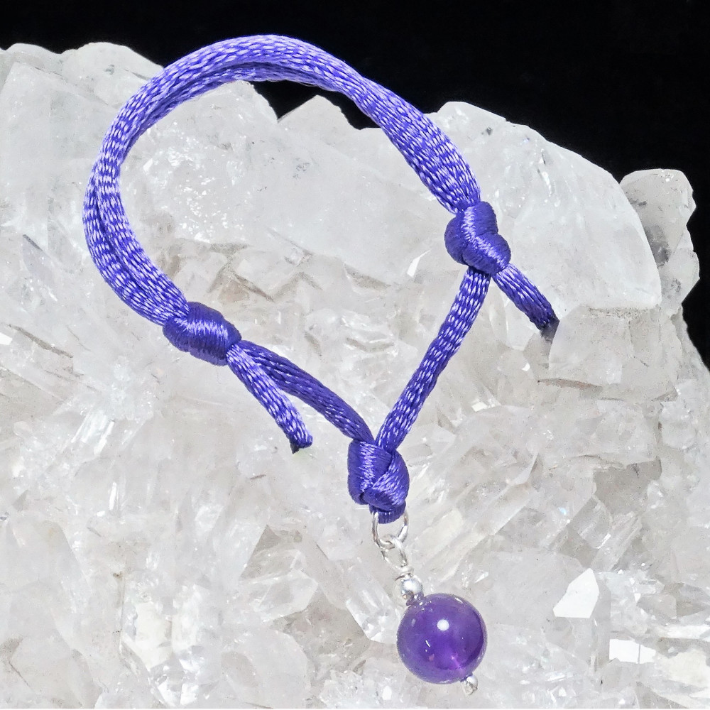 Pulsera niña amatista y plata de 1ª ley