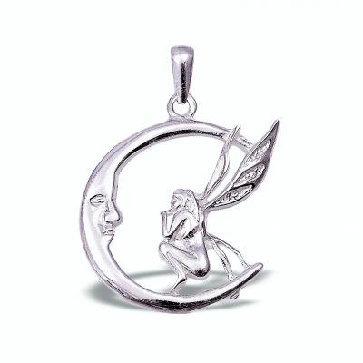 Colgante Hada en Luna de plata 1ª ley