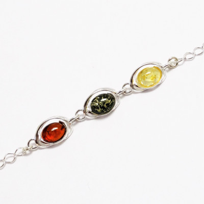 Pulsera Ámbar y plata 925mm