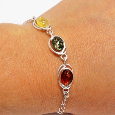 Pulsera Ámbar y plata 925mm