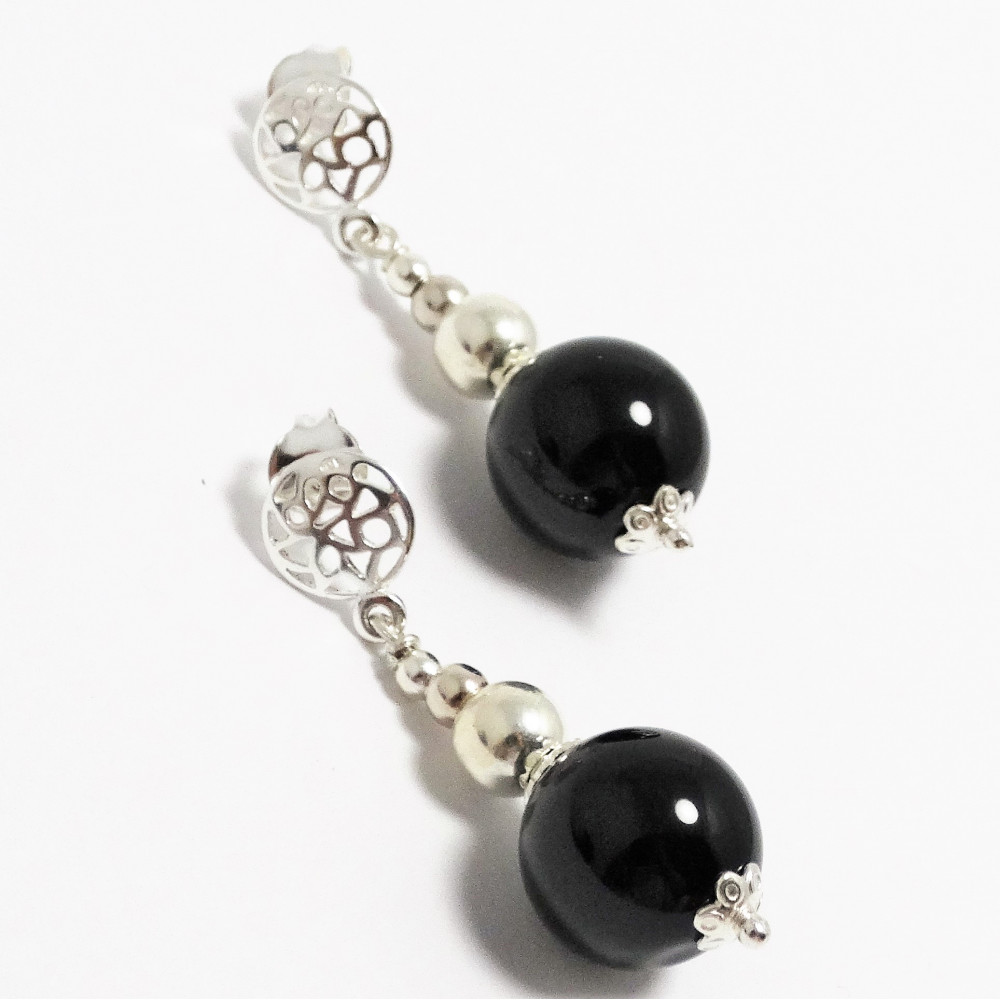 Pendientes onix y plata 925 mm Pendientes onix y plata 925 mm