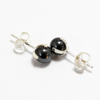 Pendientes Hematites imantado 8 mm y plata 925 mm