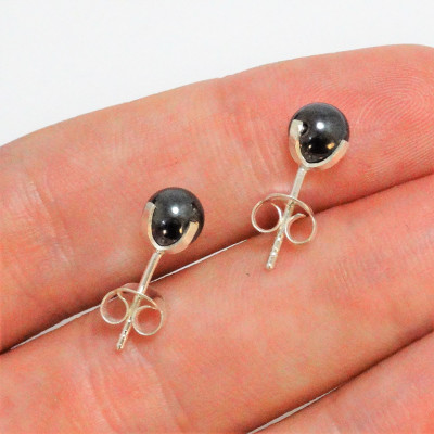 Pendientes Hematites imantado 8 mm y plata 925 mm