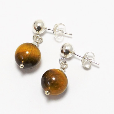 Conjunto de Ojo de Tigre y plata de 1ª ley