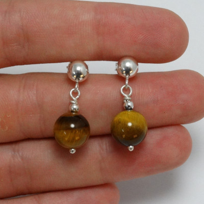 Conjunto de Ojo de Tigre y plata de 1ª ley