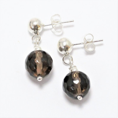 Conjunto de Cuarzo Ahumado y plata de 1ª ley