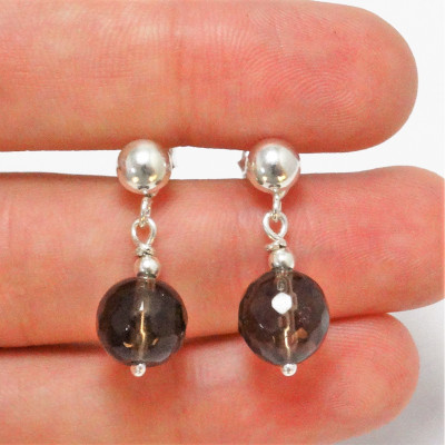 Conjunto de Cuarzo Ahumado y plata de 1ª ley