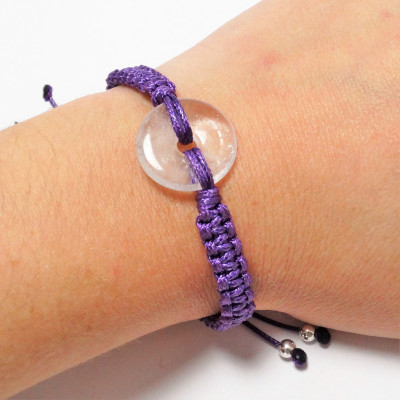 Pulsera cuarzo cristal de roca y plata