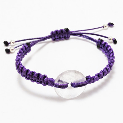 Pulsera cuarzo cristal de roca y plata