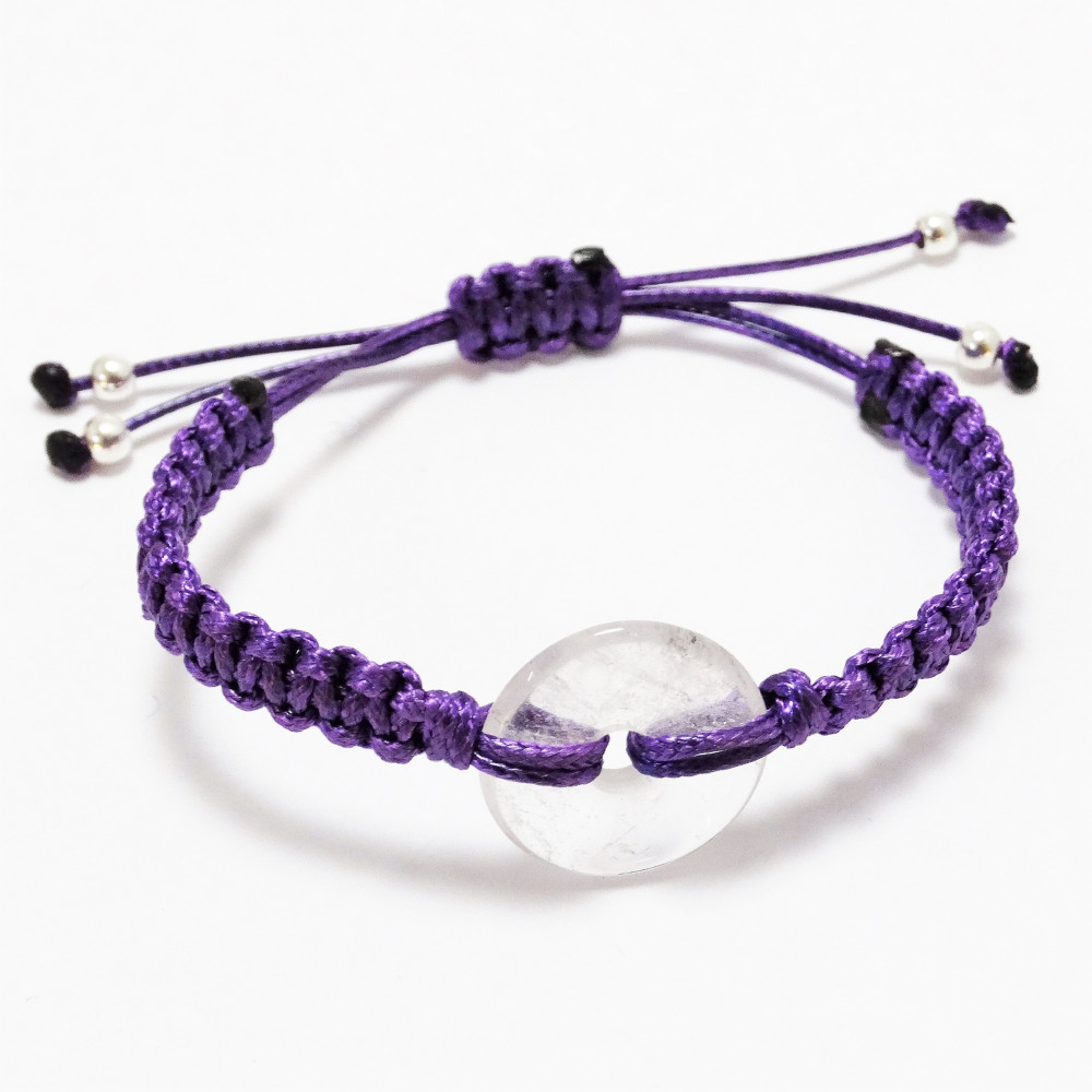 Pulsera cuarzo cristal de roca y plata