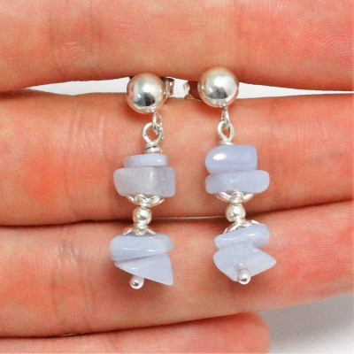 Conjunto de ágata calcedonia y plata 925 mm CONACA02