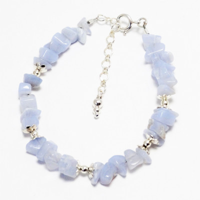 Conjunto de ágata calcedonia y plata 925 mm CONACA02