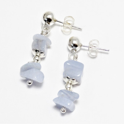 Conjunto de ágata calcedonia y plata 925 mm CONACA02