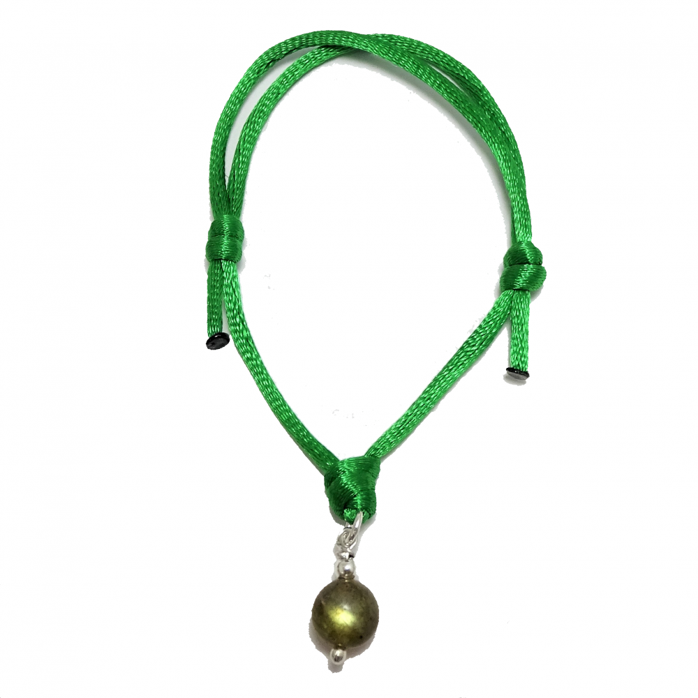 Pulsera Labradorita y plata 1ª ley