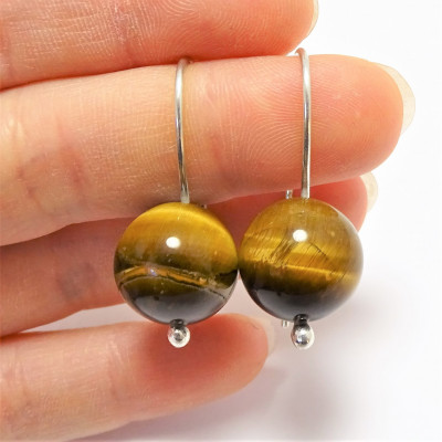 Conjunto ojo de tigre y plata 925 mm