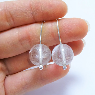 Pendientes de Cuarzo Cristal de Roca y plata de 1ª ley