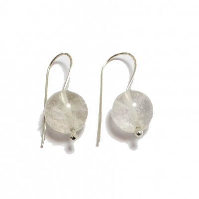 Pendientes de Cuarzo Cristal de Roca y plata de 1ª ley