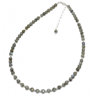 Conjunto labradorita y plata de 1ª ley 925 mm