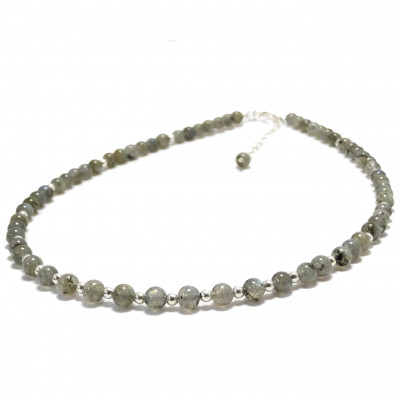 Conjunto labradorita y plata de 1ª ley 925 mm