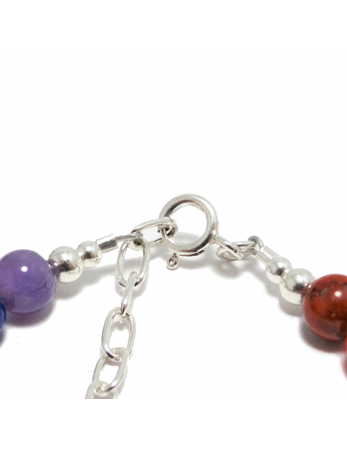 Collar Punta Ónix 7 Chakras con Cadena de Plata – Bisutería Lola